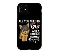 Custodia per iPhone 11 Carino Yorkie chiamato Henry per Yorkshire Terrier Cane Nome
