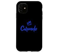 Custodia per iPhone 11 Carmelo il re/corona blu e nome per gli uomini chiamato Carmelo