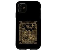 Custodia per iPhone 11 Carta dei tarocchi con lucertola dal collo celeste