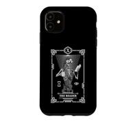 Custodia per iPhone 11 Carta dei Tarocchi Il Lettore Scheletro Astrologia Libro