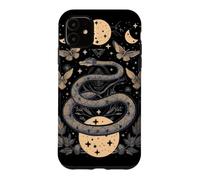 Custodia per iPhone 11 Carta dei Tarocchi Serpente Mistico con Falene e Lune