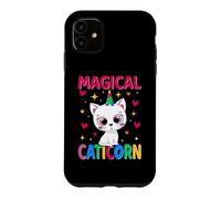 Custodia per iPhone 11 Cat and Unicorn Caticorn Magical Funny Kitten Cats Lovers