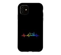 Custodia per iPhone 11 Cat Love Heartbeat Vita Cuore ECG Pulse