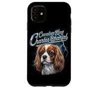 Custodia per iPhone 11 Cavalier King Charles Spaniel Vintage anni '90 amante dei cani anni '80