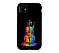 Custodia per iPhone 11 Cello Violoncellista Drip-Painting-Art 80s 90s Violoncello