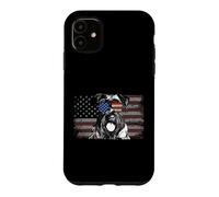 Custodia per iPhone 11 Cesky Terrier Cane 4 luglio Retro USA Bandiera Americana