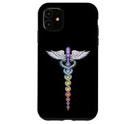 Custodia per iPhone 11 Chakra Energy Caduceus Design - Risveglio della Kundalini