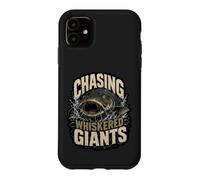 Custodia per iPhone 11 Chasing Whiskered Giants Citazione Cacciatore di Pesce Gatto