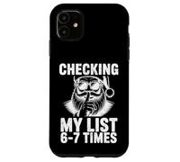 Custodia per iPhone 11 Checking My List 6-7 volte divertente Babbo Natale