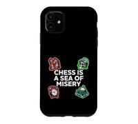 Custodia per iPhone 11 Chess Is A Sea Of Misery Funny Board Gamer