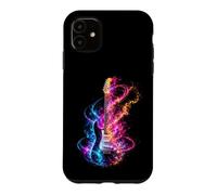 Custodia per iPhone 11 Chitarra a forma di vortici colorati per musica