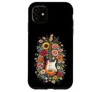 Custodia per iPhone 11 Chitarra Love Floral Botanical Cottagecore Flowers Chitarrista