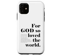 Custodia per iPhone 11 Christian John 3 16 18 Dio così amava il versetto della Bibbia del mondo