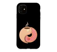 Custodia per iPhone 11 Ciambella al caffè divertente equilibrio colazione