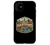 Custodia per iPhone 11 Cimeli di stato per i visitatori della città souvenir di Hartford Connecticut