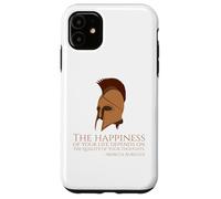 Custodia per iPhone 11 Citazione di Marco Aurelio sulla felicità - Antica filosofia romana