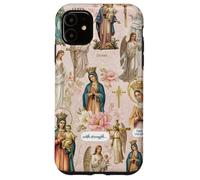 Custodia per iPhone 11 Collage cristiano cattolico floreale vintage della Vergine