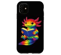 Custodia per iPhone 11 Colorato Axolotl libro di lettura - Carino Aesthetic Book Lover