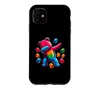 Custodia per iPhone 11 Colorful Dabbing Gummy Bear Candy Lovers Kids Boys Bear Dab