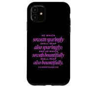 Custodia per iPhone 11 Colui che semina abbondantemente 2 Corinzi 9:6 Preghiera biblica