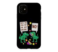 Custodia per iPhone 11 compagno, hai mangiato l'ultimo unicorno britannico divertente dinosauro