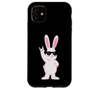 Custodia per iPhone 11 Cool Bunny Rock On Funny Rabbit Occhiali da sole Design