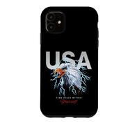Custodia per iPhone 11 Cool USA Eagle With wild Quotes Illustration Graphic Designs