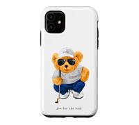 Custodia per iPhone 11 Cool Wild Teddy Bear Playing Golf Style Illustration Graphic