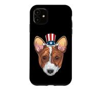 Custodia per iPhone 11 Corgi Uncle Sam 4 luglio USA Dog Puppy