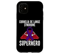 Custodia per iPhone 11 Cornelia De Lange Syndrome Superhero Warrior Nastro Viola