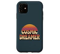Custodia per iPhone 11 Cosmic Dreamer Retro Tramonto Logo Stile Vintage