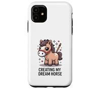 Custodia per iPhone 11 Creating My Dream Horse Kawaii - Pony pastello