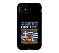 Custodia per iPhone 11 Creta Grecia Bandiera Isola Grafico di viaggio