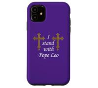 Custodia per iPhone 11 Croce Romana. Io sto con Papa Leone.