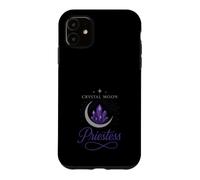 Custodia per iPhone 11 Crystal Moon Sacerdotessa Mistica Fase Lunare Strega Estetica