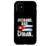 Custodia per iPhone 11 Cuba Flag Pride DNA Cuban Husband Dad Love Proud Fathers Day