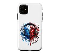 Custodia per iPhone 11 Cuffie per musicisti e musici, battito cardiaco, DJ, chitarrista
