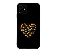 Custodia per iPhone 11 Cuore spezzato LGBT arcobaleno bandiera cuori crepacuore cuore spezzato