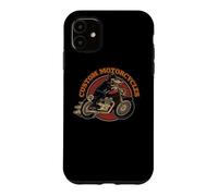 Custodia per iPhone 11 "Custom Motorcycles" Retro Biker Lowbrow Wolf Rockabilly 50s