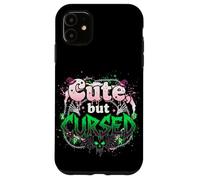 Custodia per iPhone 11 Cute but Cursed - Design Kawaii Gotico Alternativo