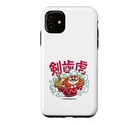 Custodia per iPhone 11 Cute Chubby Tiger Ramen Noodle Bowl Japanese Foodie Lover
