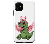 Custodia per iPhone 11 Cute Dinosaur Angel Valentine's Day Gum Love