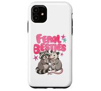 Custodia per iPhone 11 Cute Feral Besties Raccoon Opossum Art