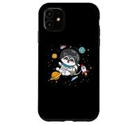Custodia per iPhone 11 Cute Funny Kawaii Cartoon Kids Astronaut Space Raccoon Lover