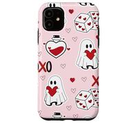 Custodia per iPhone 11 Cute Ghost Valentines XOXO Heart Dice Spooky
