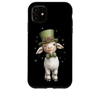 Custodia per iPhone 11 Cute Goat Farm Farmer Leprechaun Shamrock giorno di San Patrizio