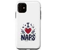 Custodia per iPhone 11 Cute I heart Naps design for Moms, Sleepy Girl Funny Mom