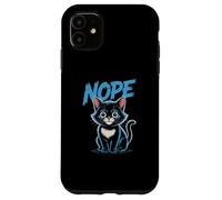 Custodia per iPhone 11 Cute Kitty Says No | Divertente amante dei gatti sarcastico Mood Graphic