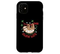 Custodia per iPhone 11 Cute Sloth Sleeping on a Tree Branch Lazy Relax