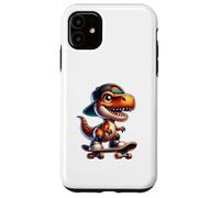 Custodia per iPhone 11 Cute T-Rex Skateboard Baby Dinosaur Cartoon for Kids